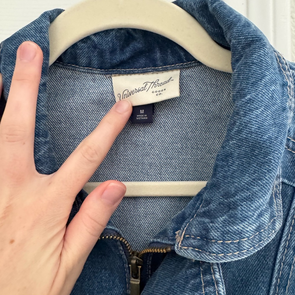 Universal Thread Oversized Denim Bomber Jacket - image 5